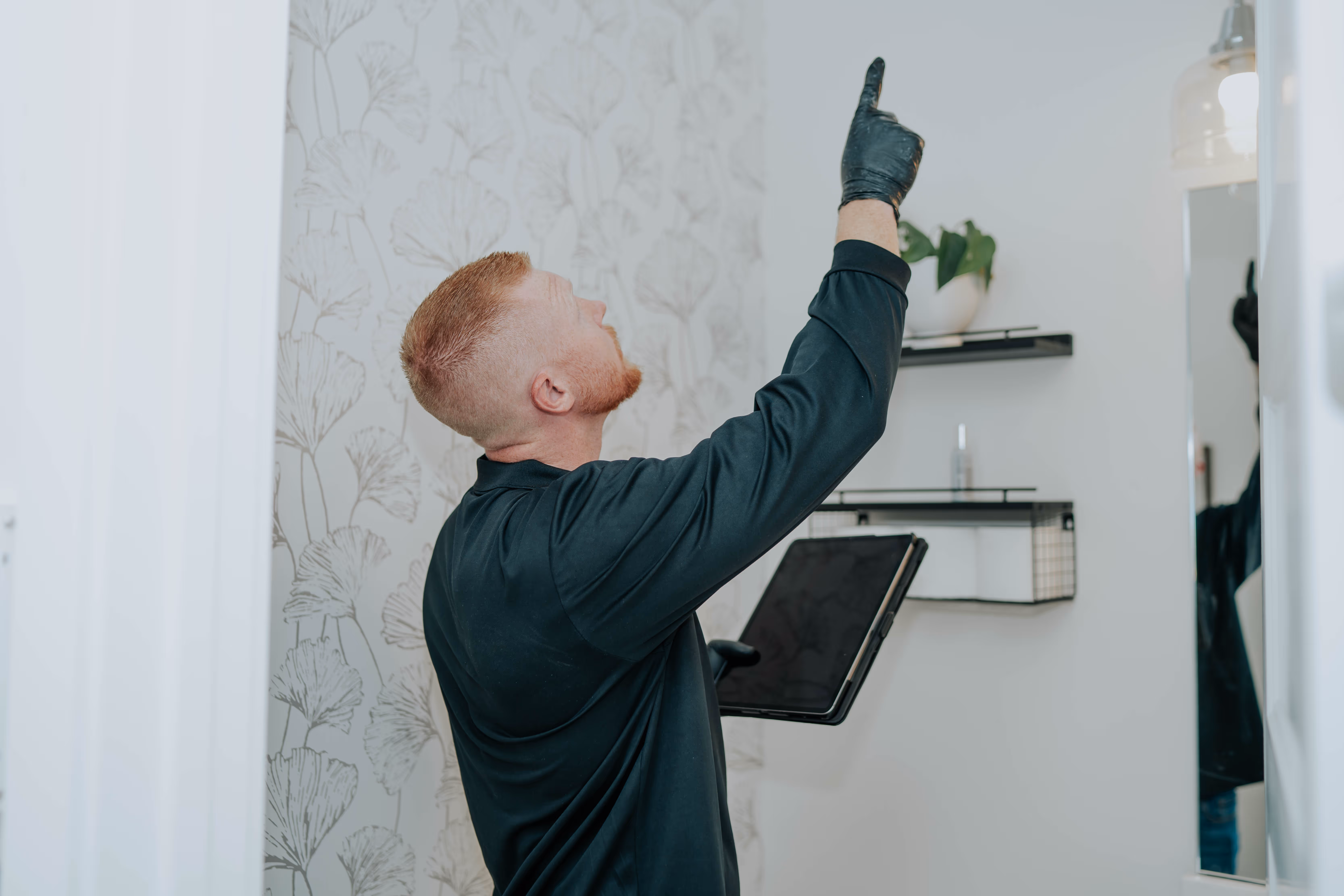 North State Pure Maintenance technician conducting a full property mold inspection